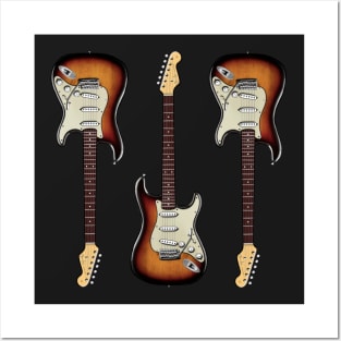 Triple Sunburst Stratocaster Posters and Art